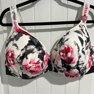 Cacique Bra Lined Balconette Underwire Support Lane Bryant Floral Plus 44DDD